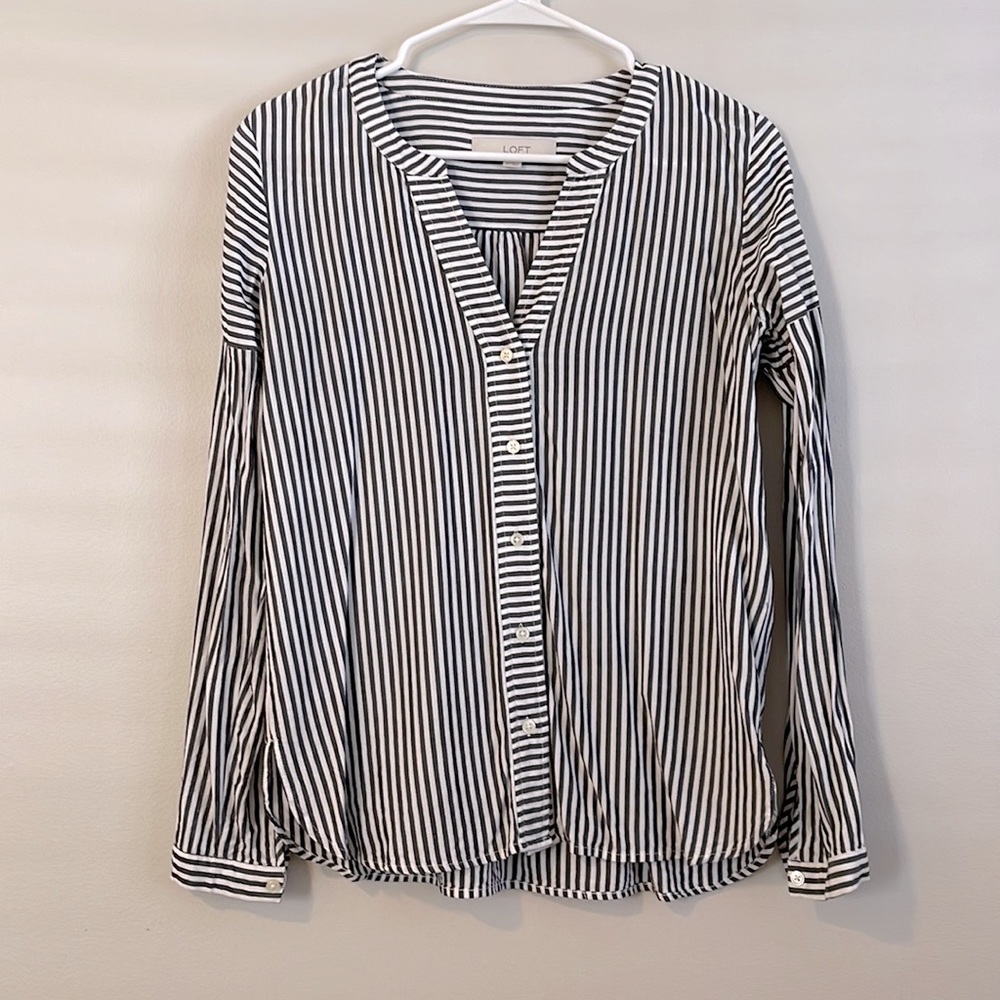 Loft vertical striped blouse